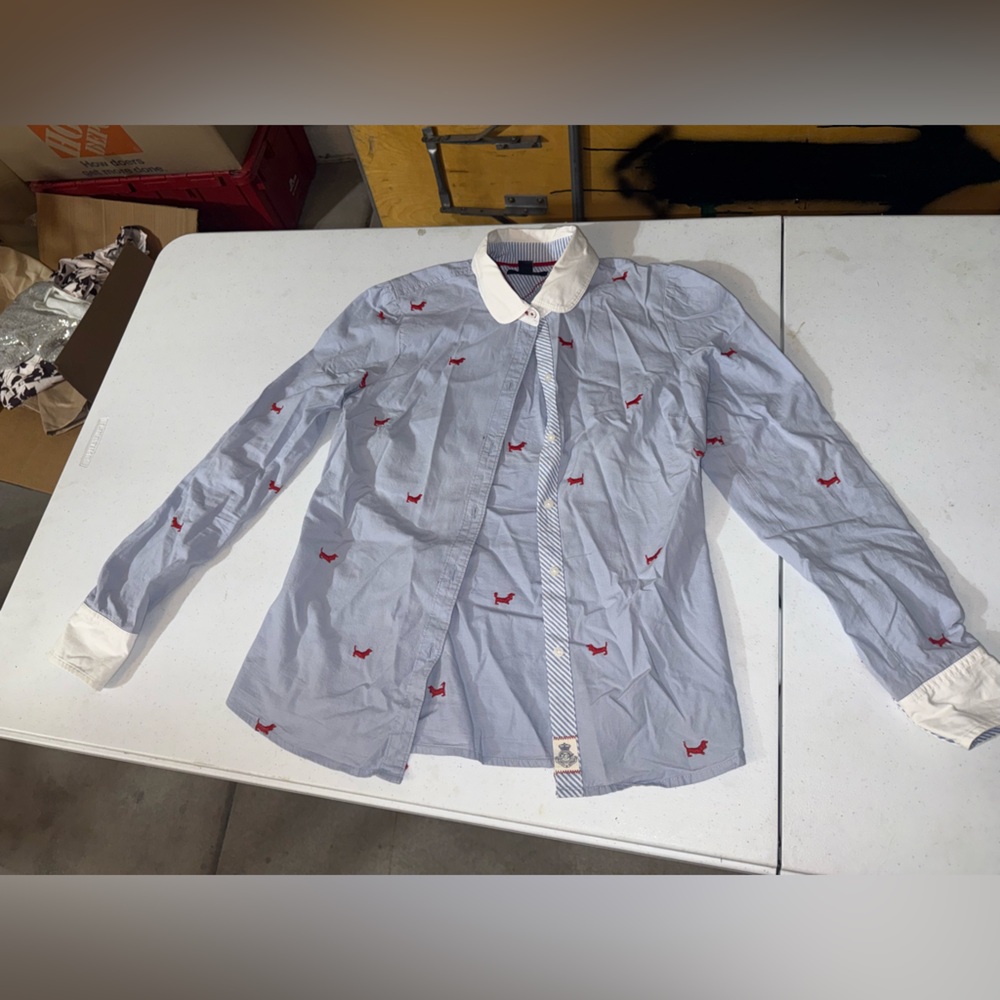 Tommy Hilfiger - Red Embroidered Dachshund Collar Shirt